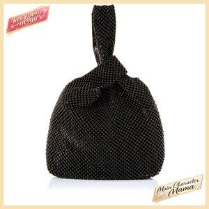 Mesh Evening Clutch with Ring Handle, Magnetic Closure, Interior Pocket